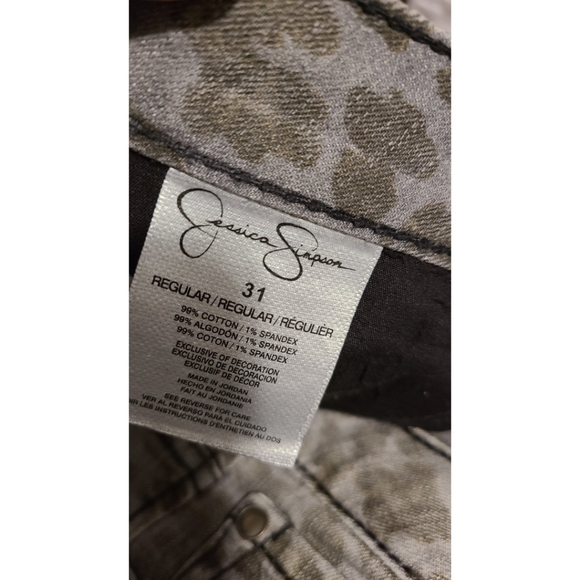 Jessica Simpson leopard cheetah skinny jeans 31 - Picture 5 of 5